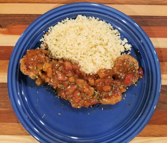 Meatballs in Strawberry Rhubarb Sauce